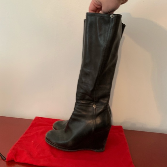 Prada Linea Rossa Shoes - Leather Prada wedge boots